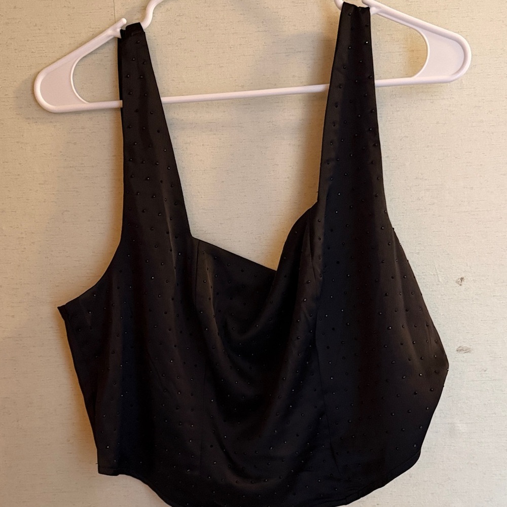 Wild Fable Black Textured Top